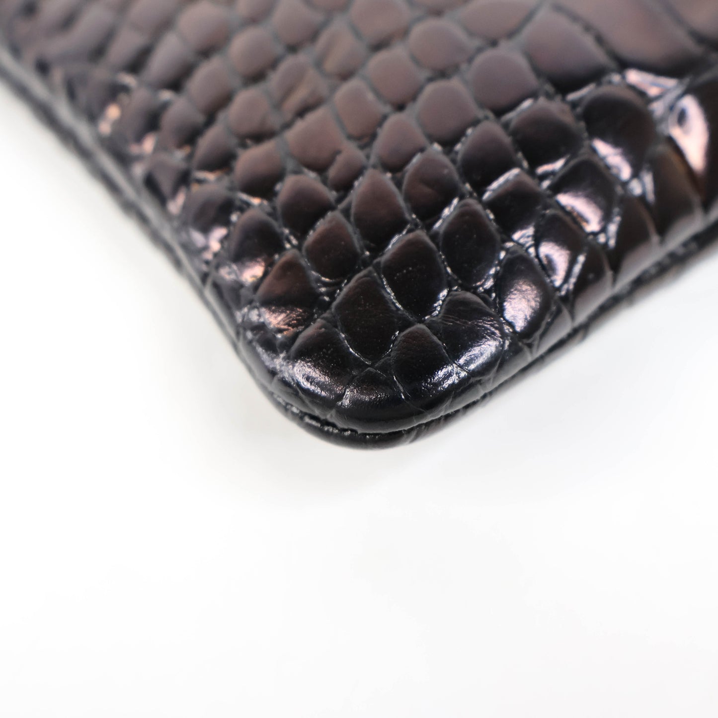 Chanel Clutch Gabrielle Crocodile Print Black