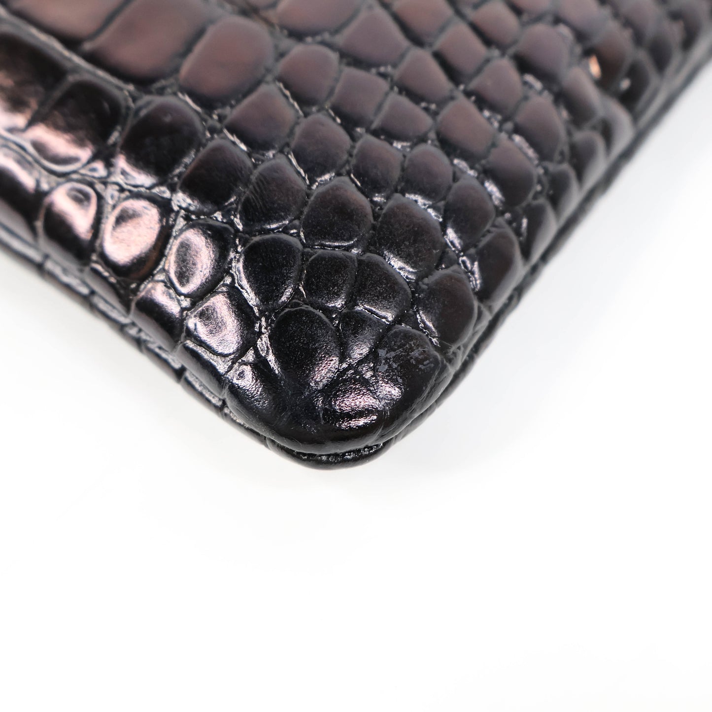 Chanel Clutch Gabrielle Crocodile Print Black