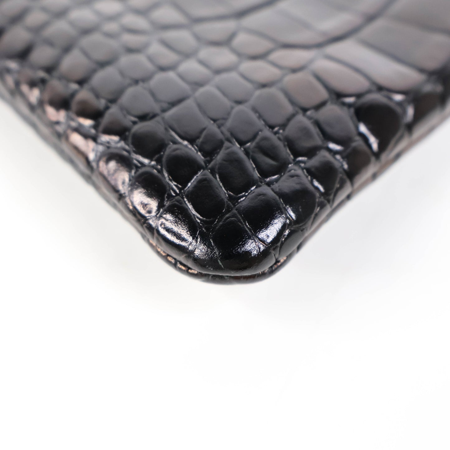 Chanel Clutch Gabrielle Crocodile Print Black