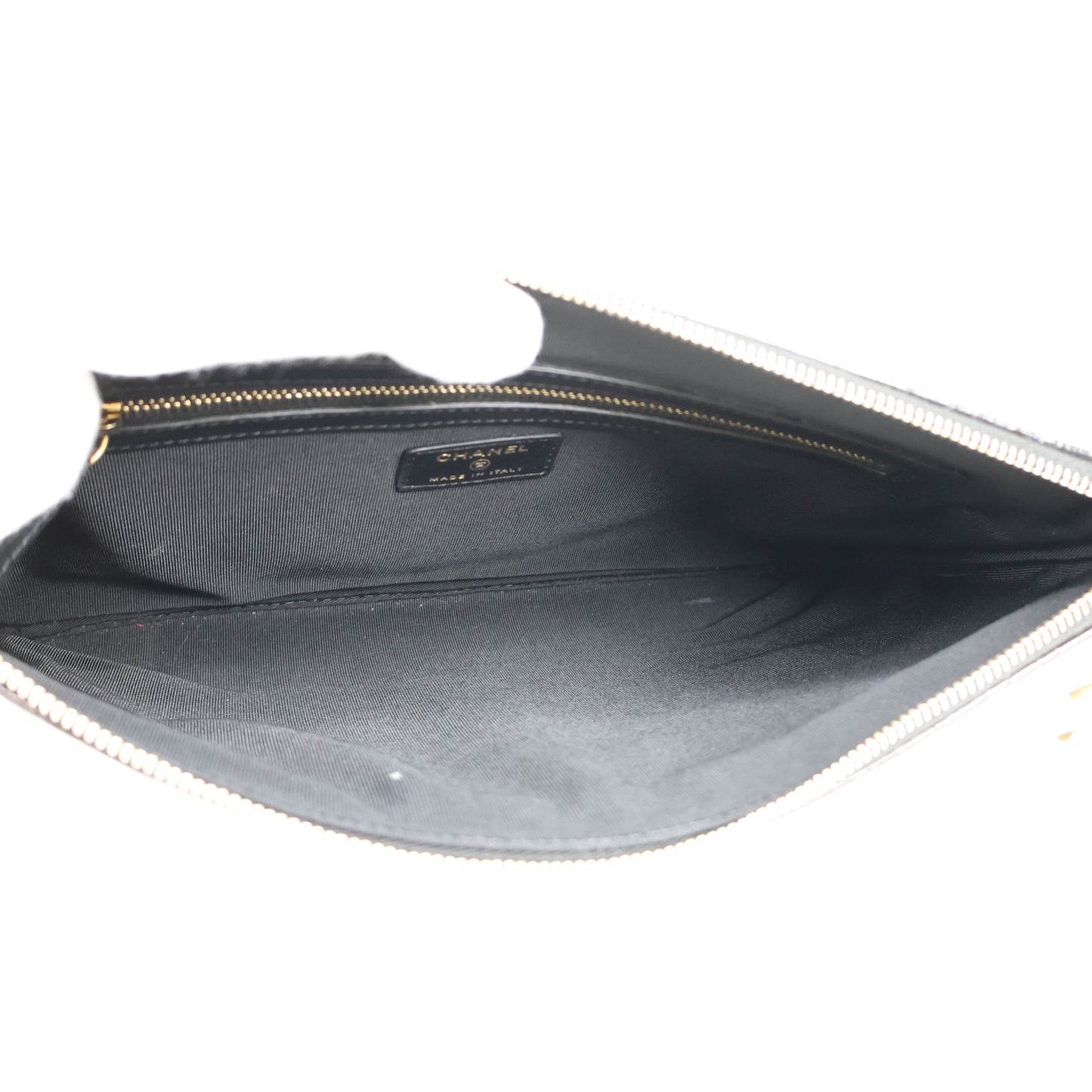 Chanel Clutch Gabrielle Crocodile Print Black