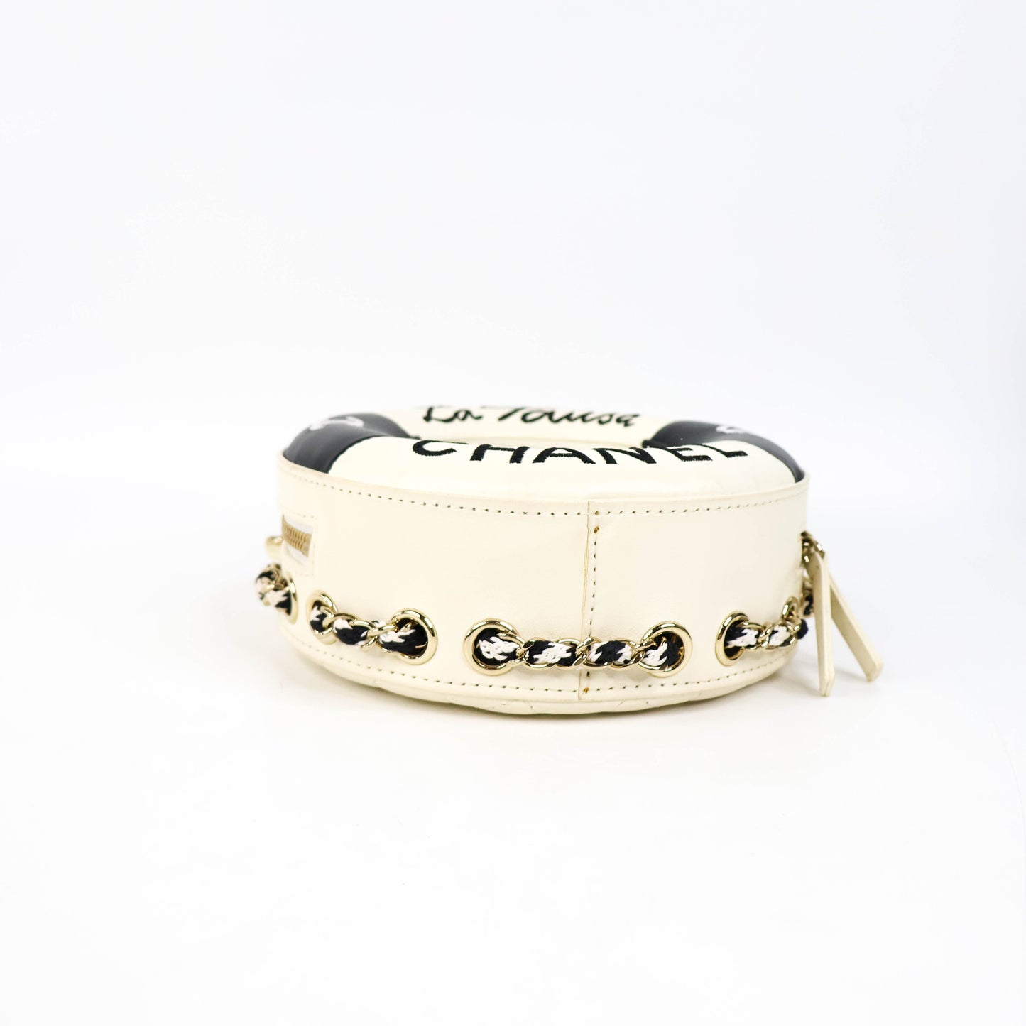 Chanel La Pausa Round Bag White/Black