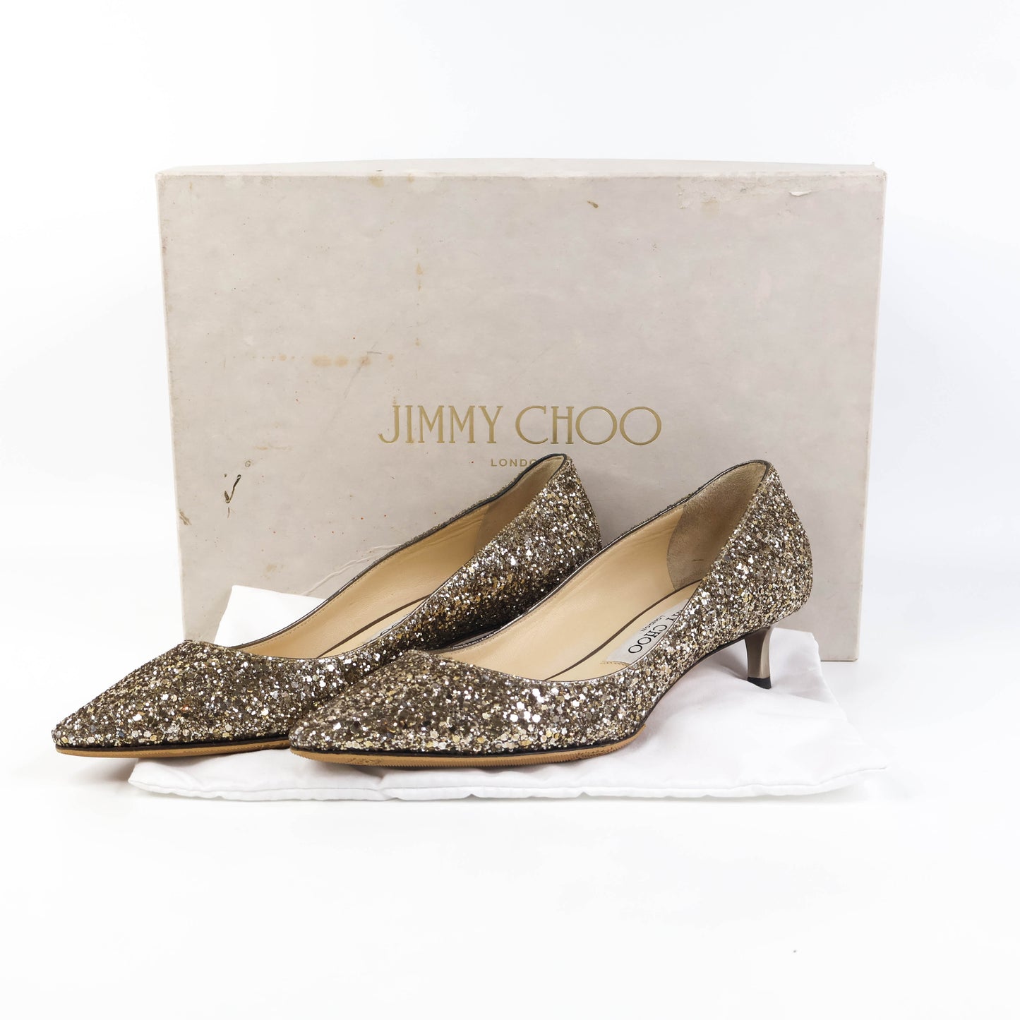 Jimmy Choo Pumps Romy 60 Glitter Antique Gold 35.5