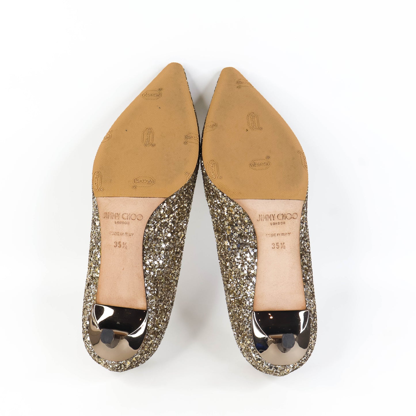 Jimmy Choo Pumps Romy 60 Glitter Antique Gold 35.5