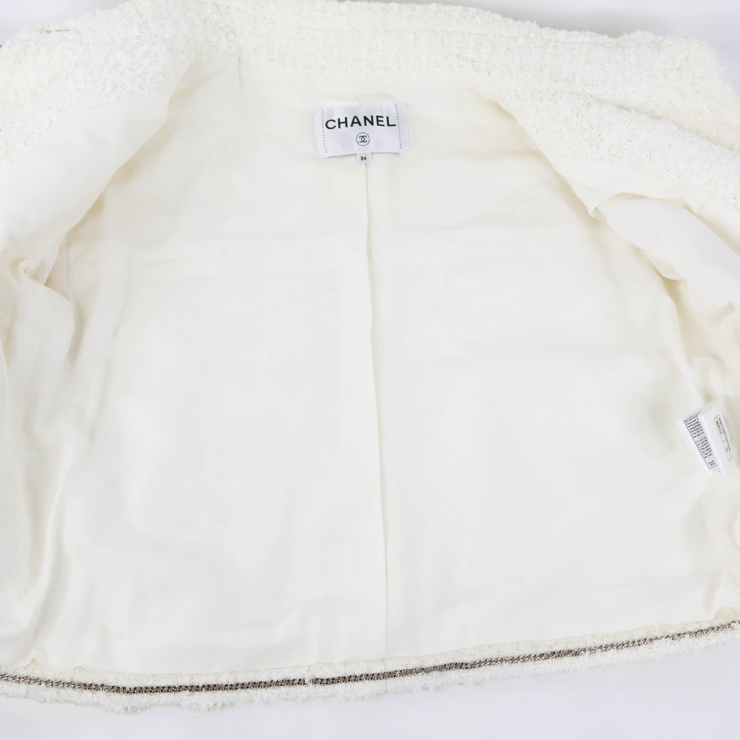 Chanel La Pausa Jacket Tweed White 36