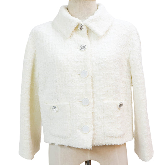 Chanel La Pausa Jacket Tweed White 36