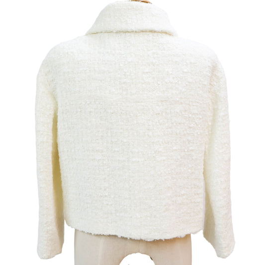 Chanel La Pausa Jacket Tweed White 36