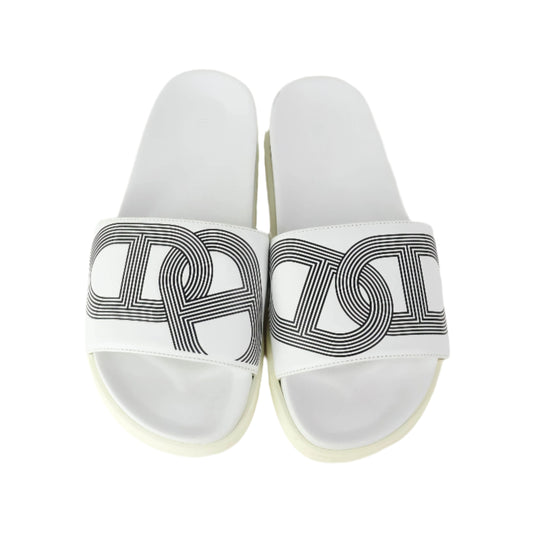 Hermes Biarritz Sandals White 42