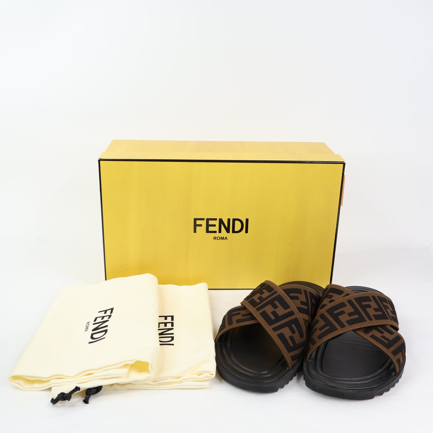 Fendi Elastico Sandals Black 8/41