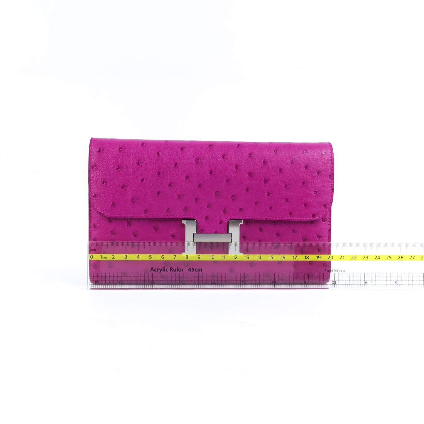 Hermes Constance Wallet Ostrich Rose Popou
