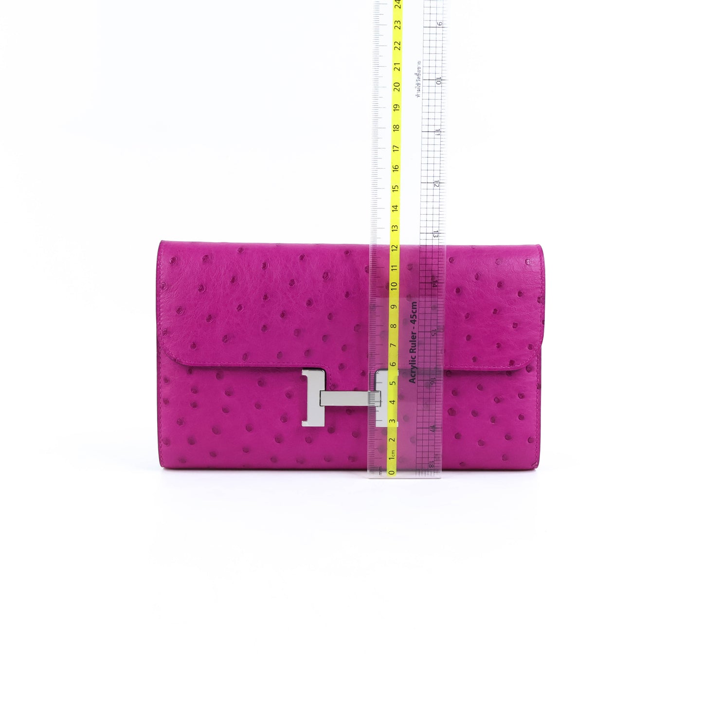 Hermes Constance Wallet Ostrich Rose Popou