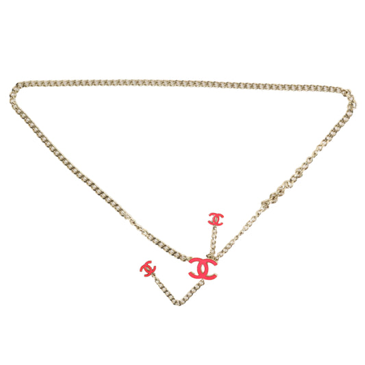 Chanel Chain Belt CC Enamel Pink