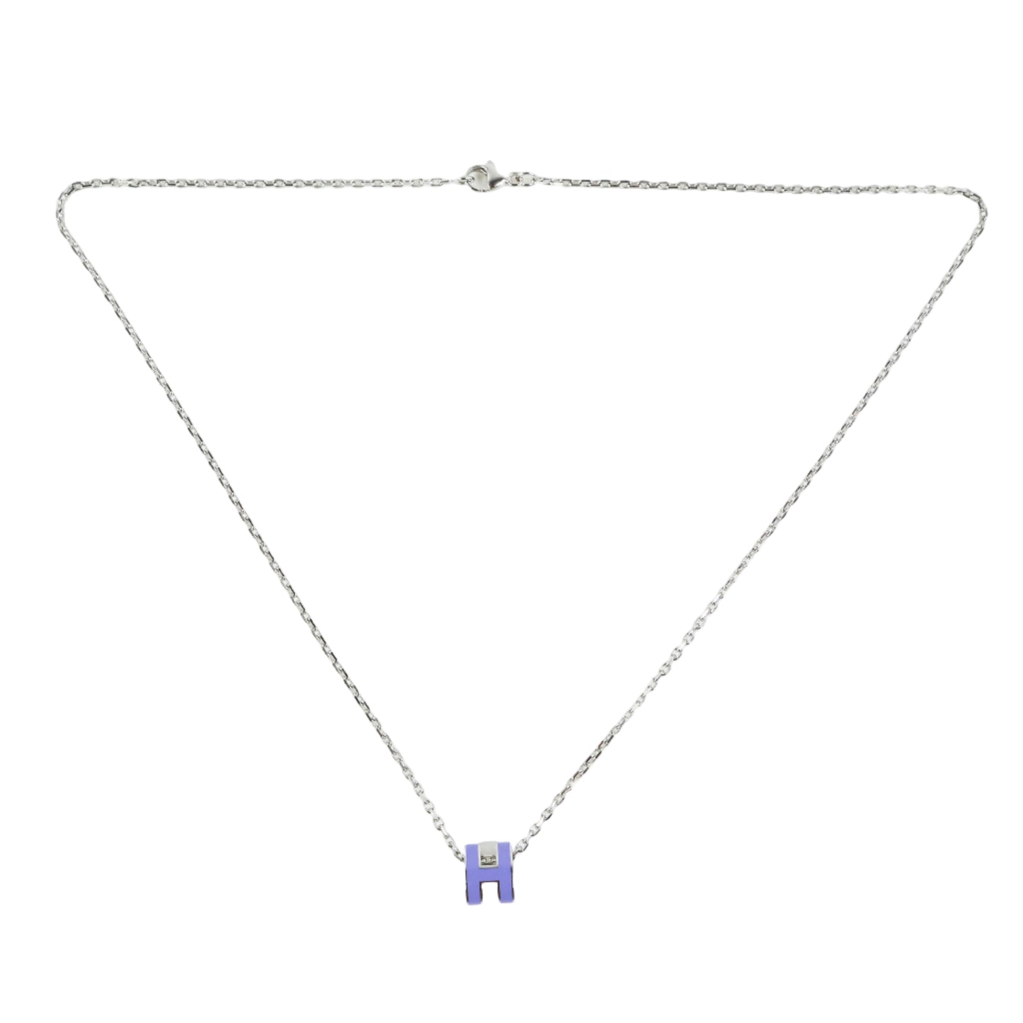 Hermes Mini Pop H Necklace Purple PHW