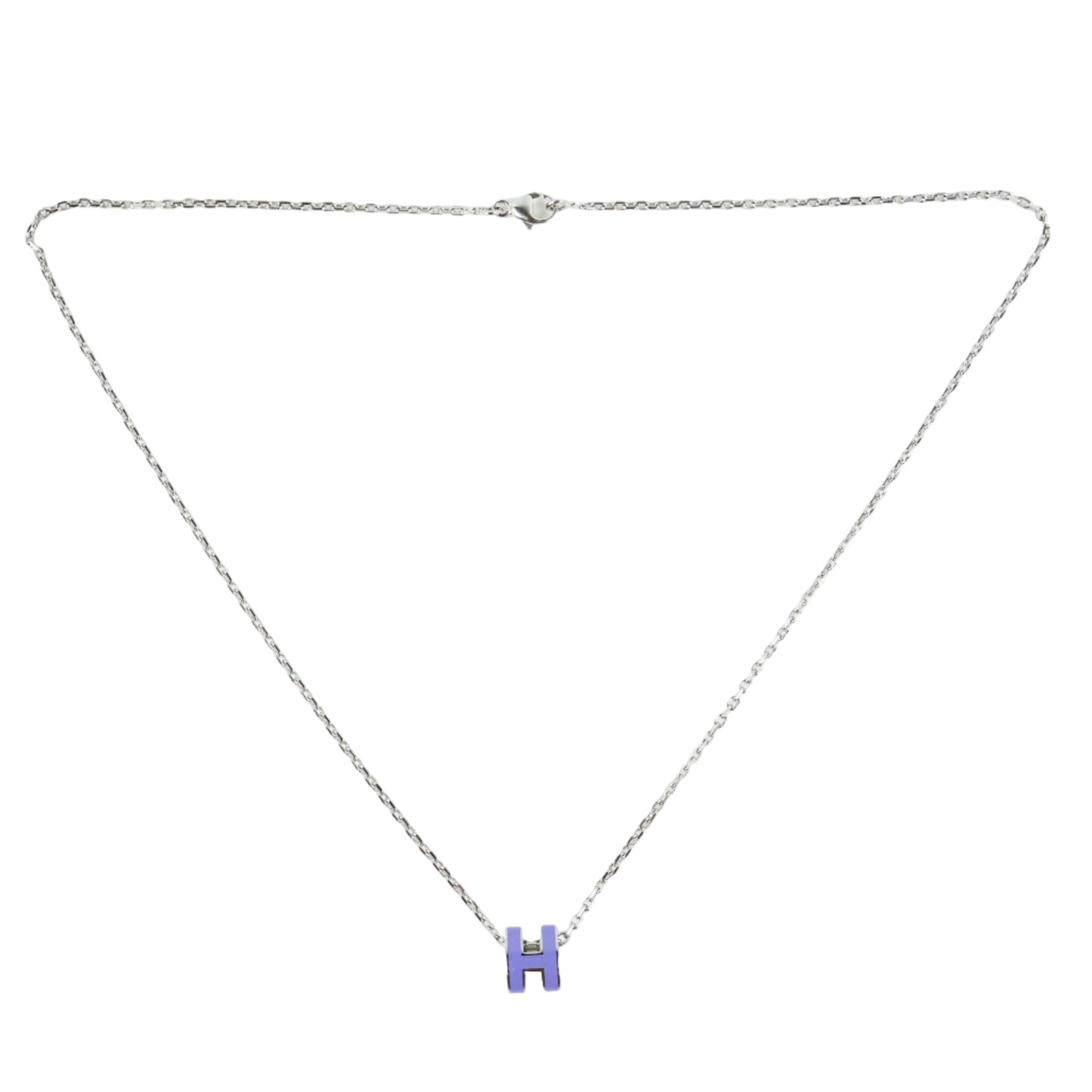 Hermes Mini Pop H Necklace Purple PHW