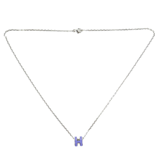 Hermes Mini Pop H Necklace Purple PHW