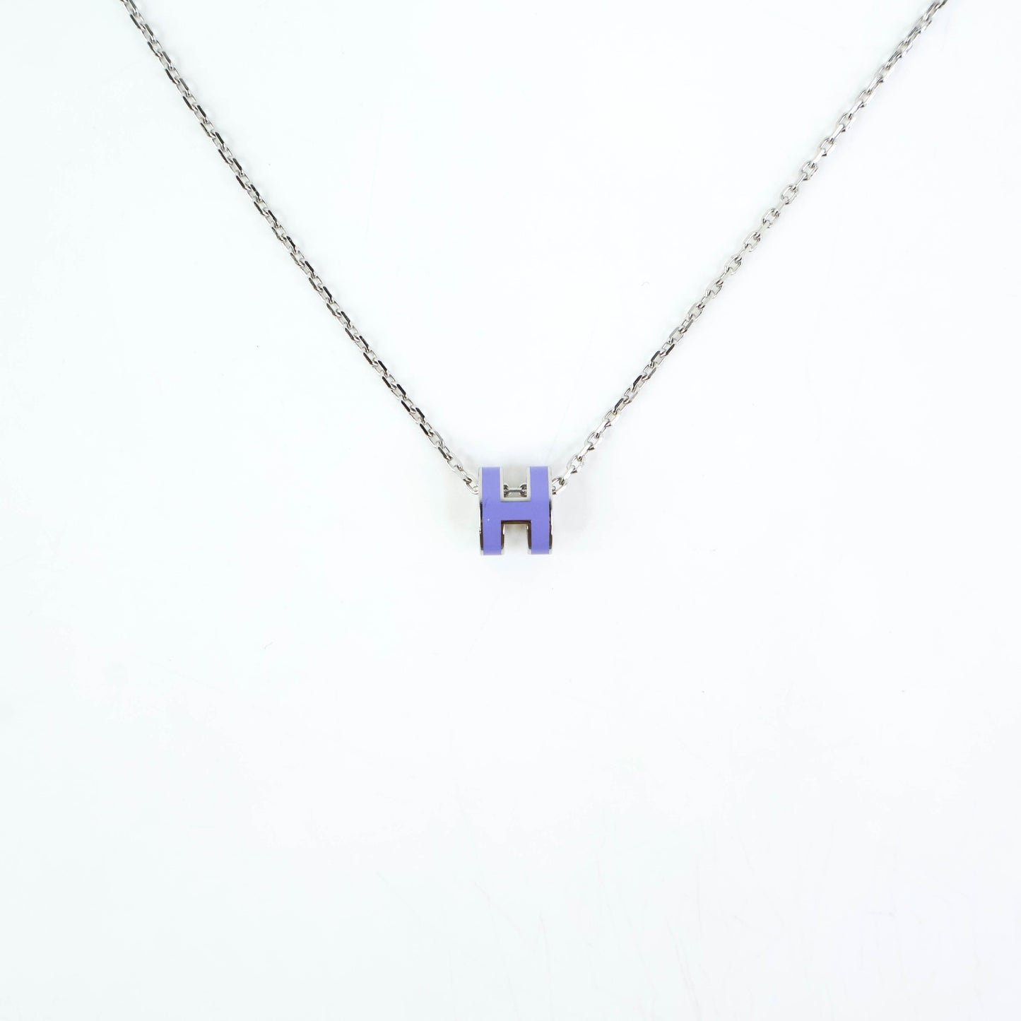 Hermes Mini Pop H Necklace Purple PHW