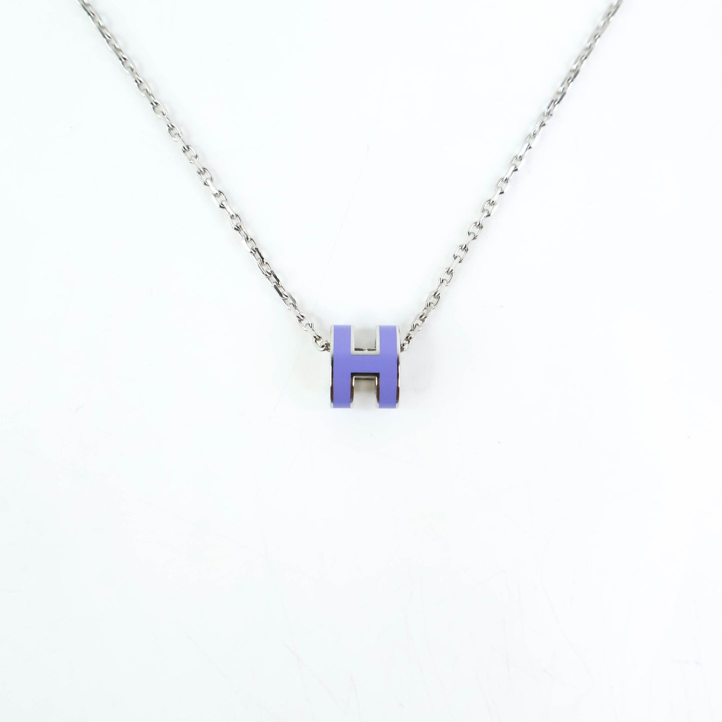 Hermes Mini Pop H Necklace Purple PHW