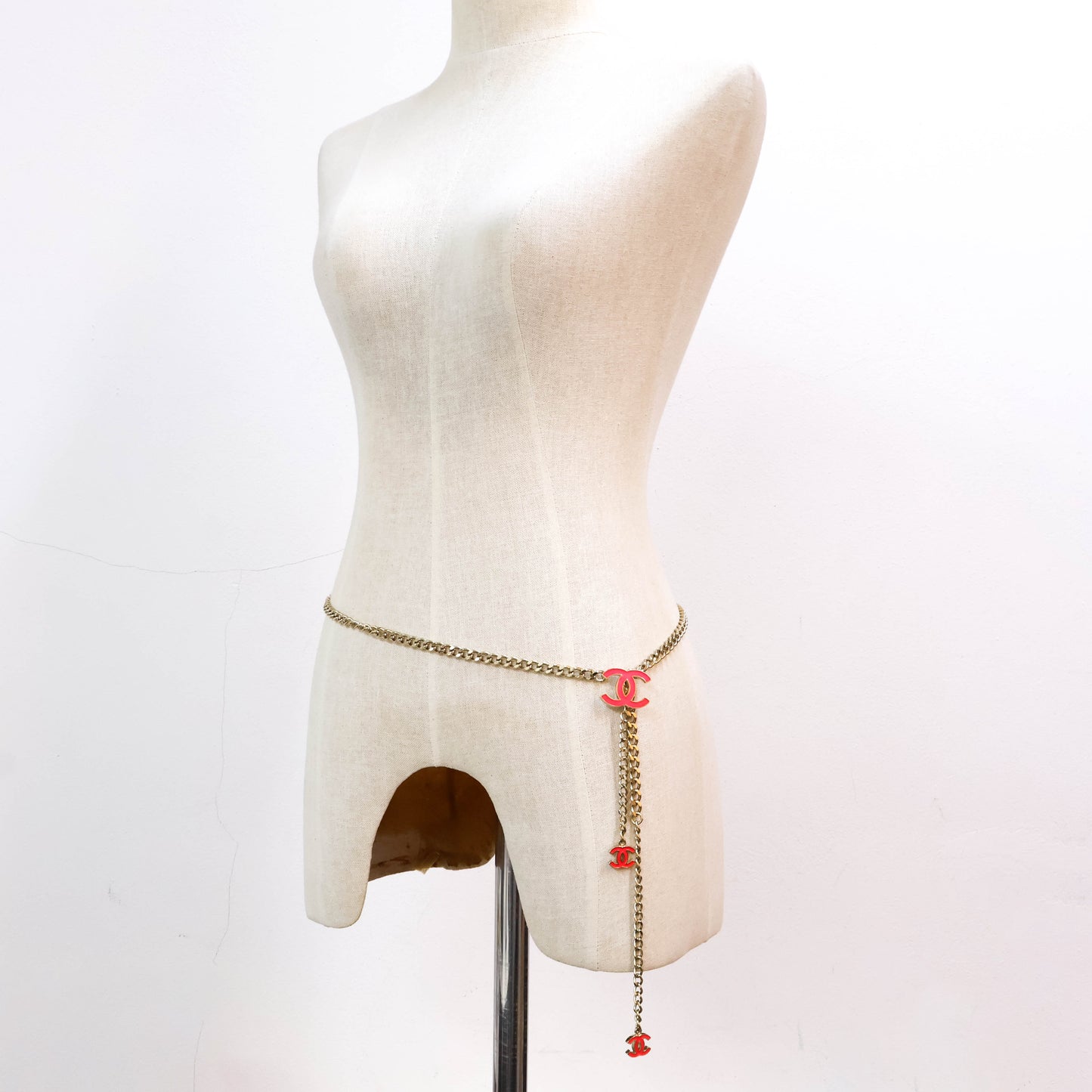 Chanel Chain Belt CC Enamel Pink