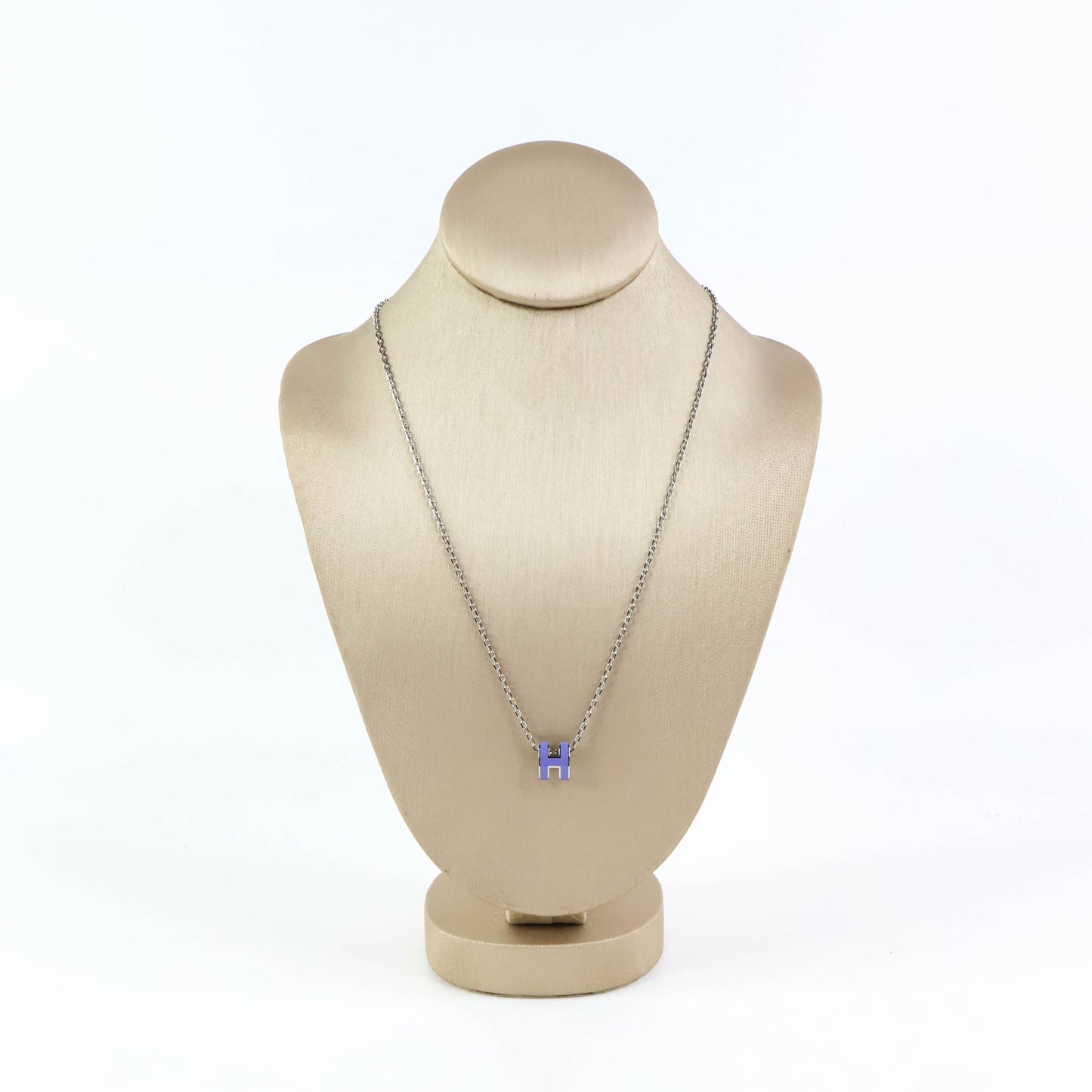 Hermes Mini Pop H Necklace Purple PHW