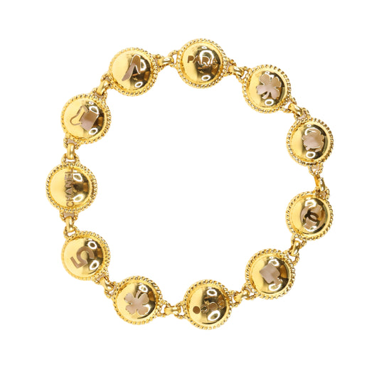 Chanel Chain Belt With Cutout Symbols Gold Vintage