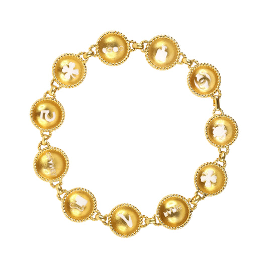 Chanel Chain Belt With Cutout Symbols Gold Vintage