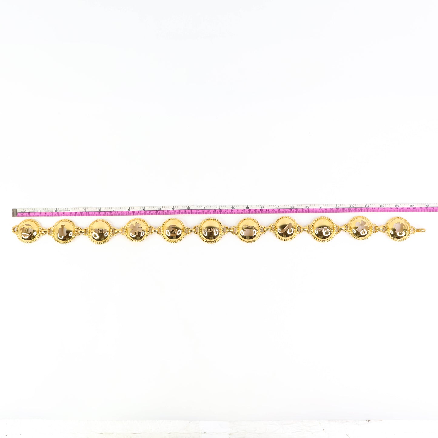 Chanel Chain Belt With Cutout Symbols Gold Vintage