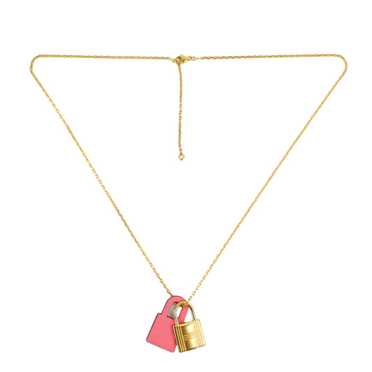 Hermes O Kelly Necklace Small Rose Azalee