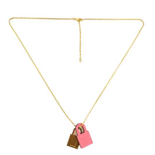 Hermes O Kelly Necklace Small Rose Azalee