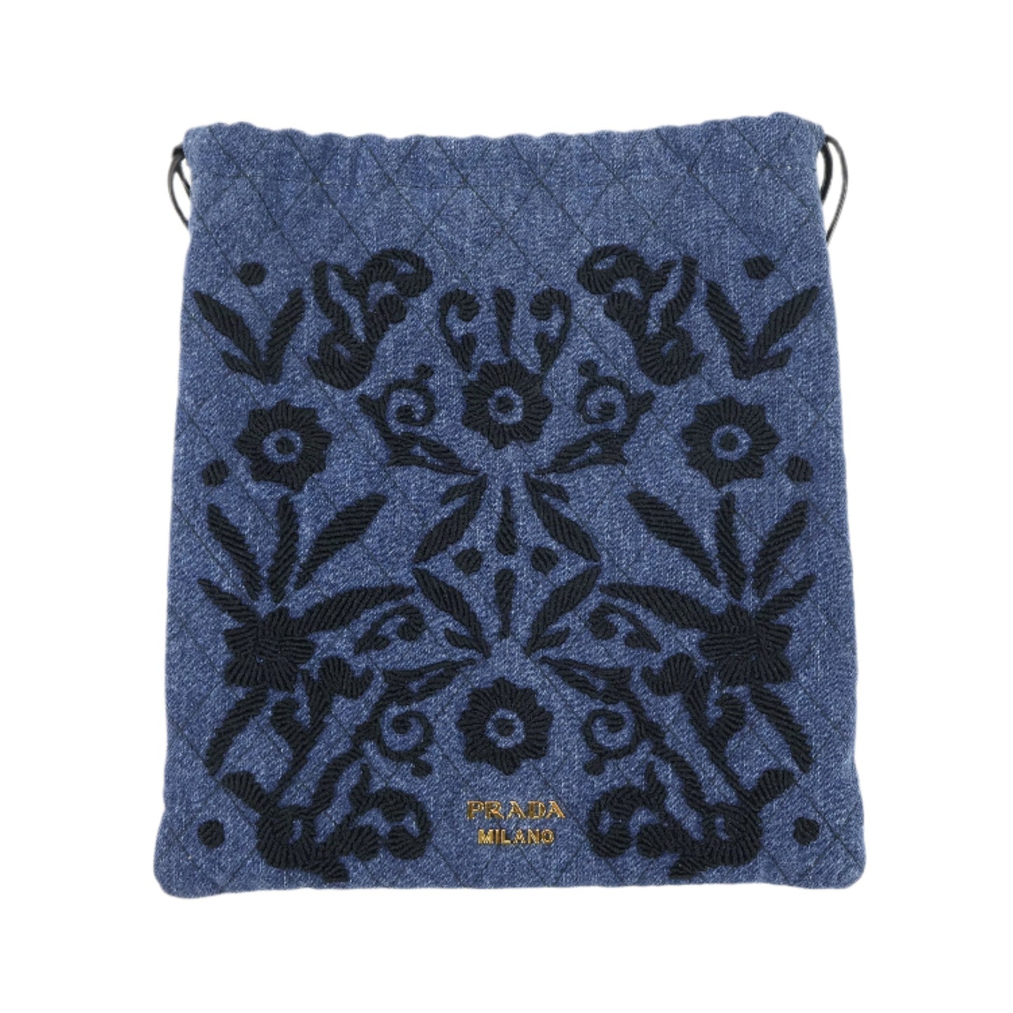 Prada Pouch Denim Impuntura Blue Black