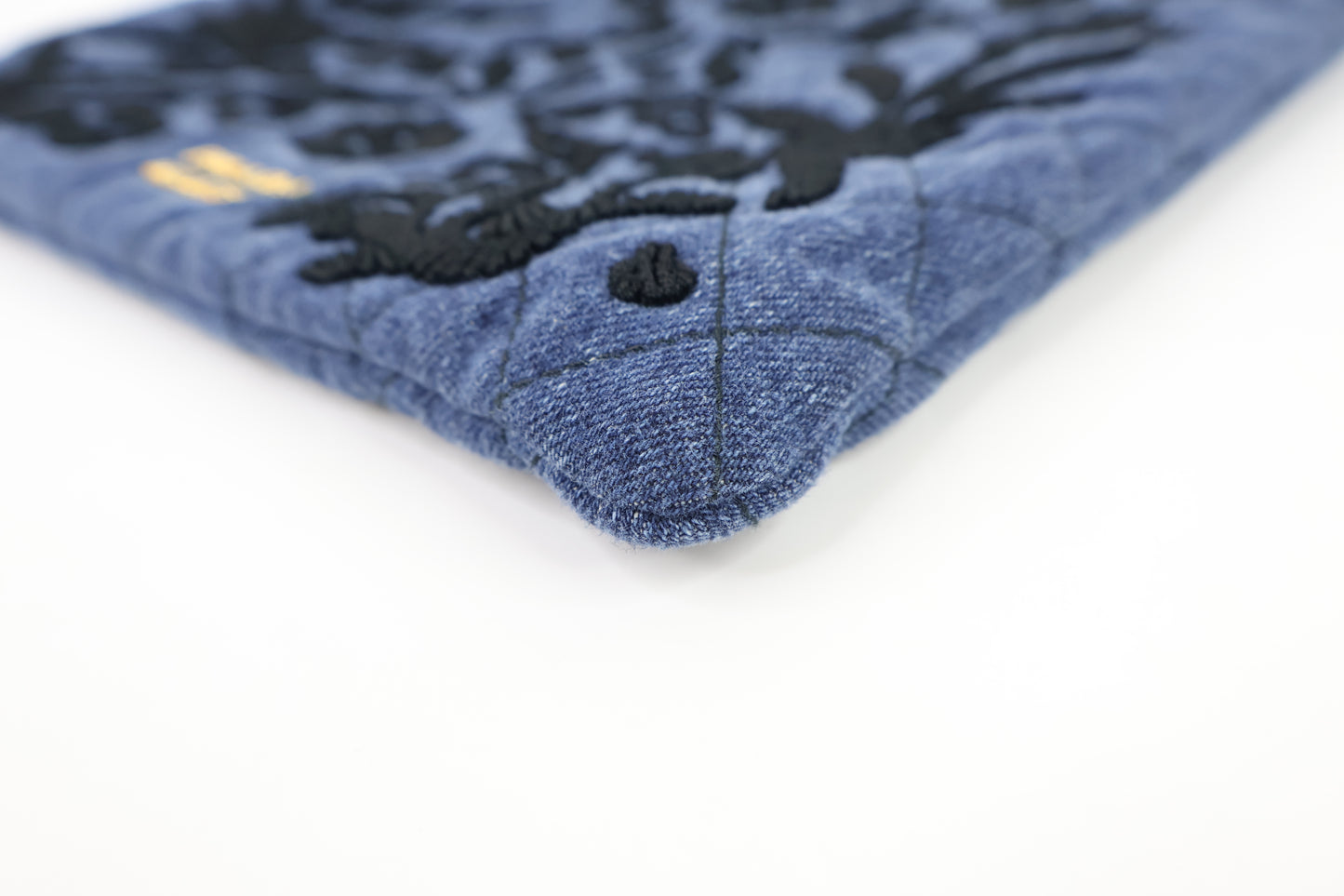 Prada Pouch Denim Impuntura Blue Black