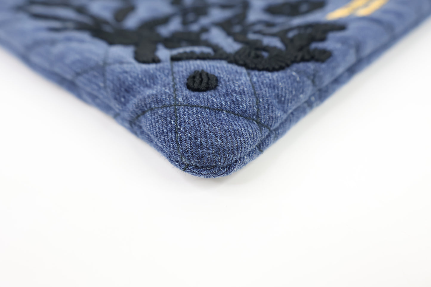 Prada Pouch Denim Impuntura Blue Black