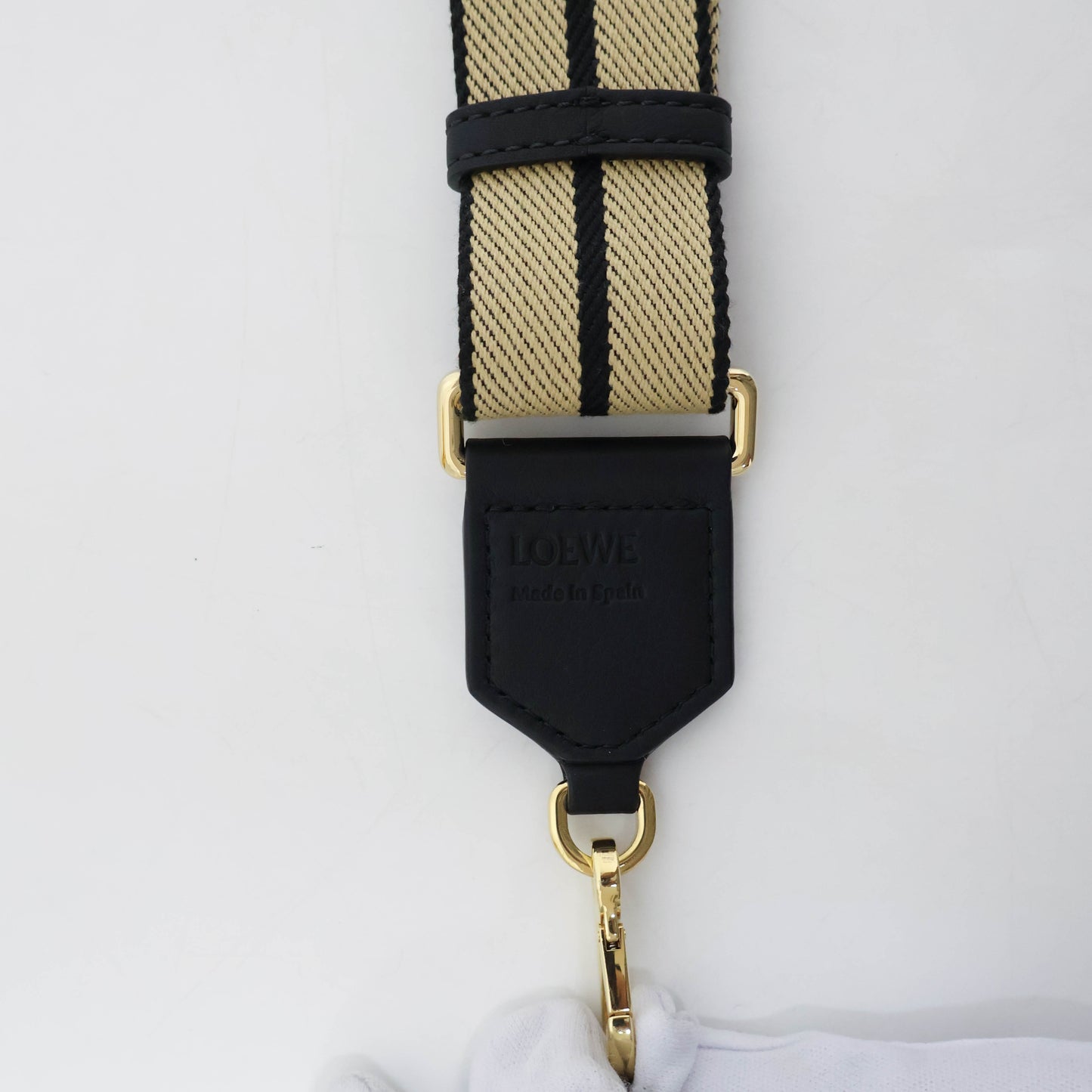 Loewe Webbing Strap Chevron Natural/Black