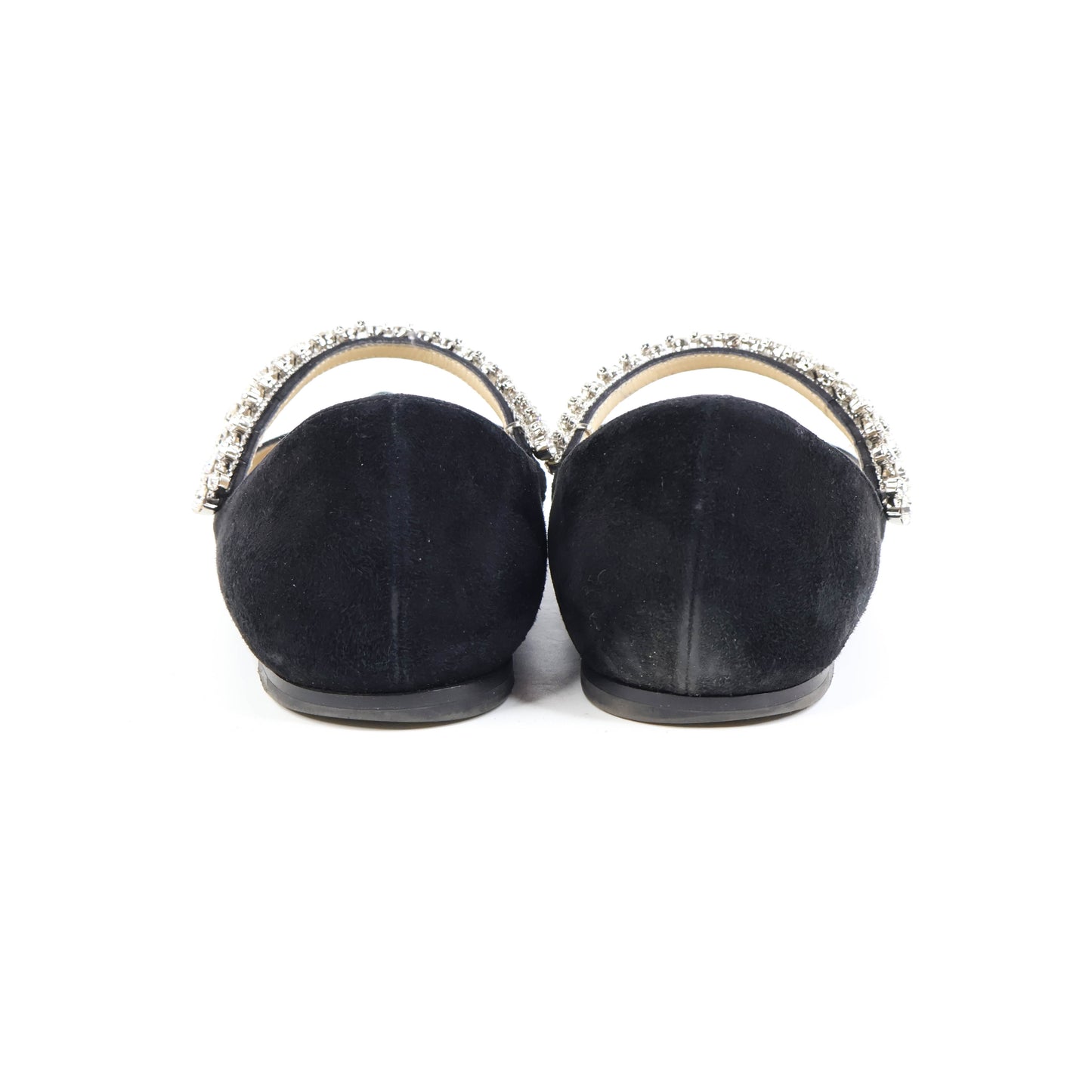 Jimmy Choo Flats Suede Black Crystal 38
