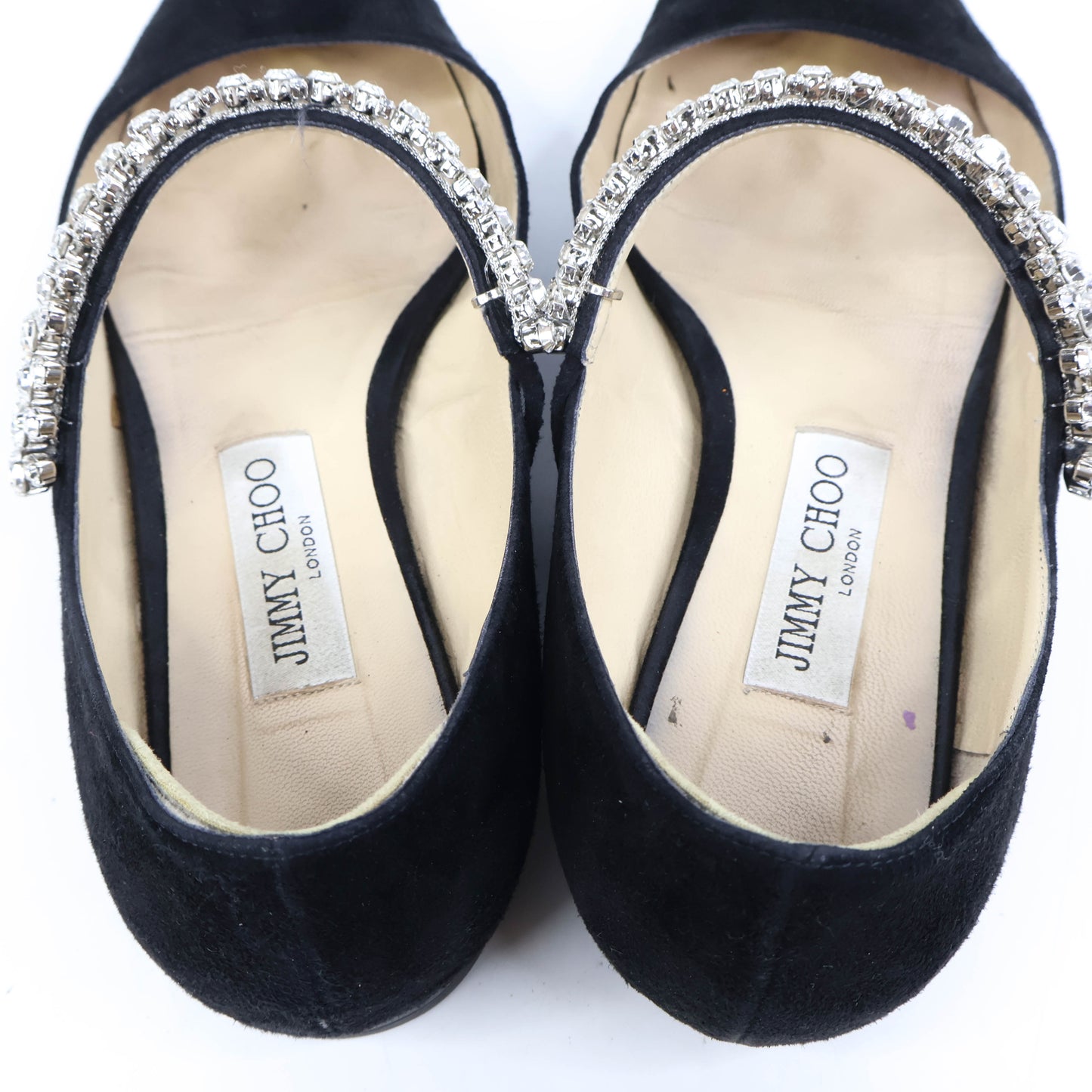 Jimmy Choo Flats Suede Black Crystal 38