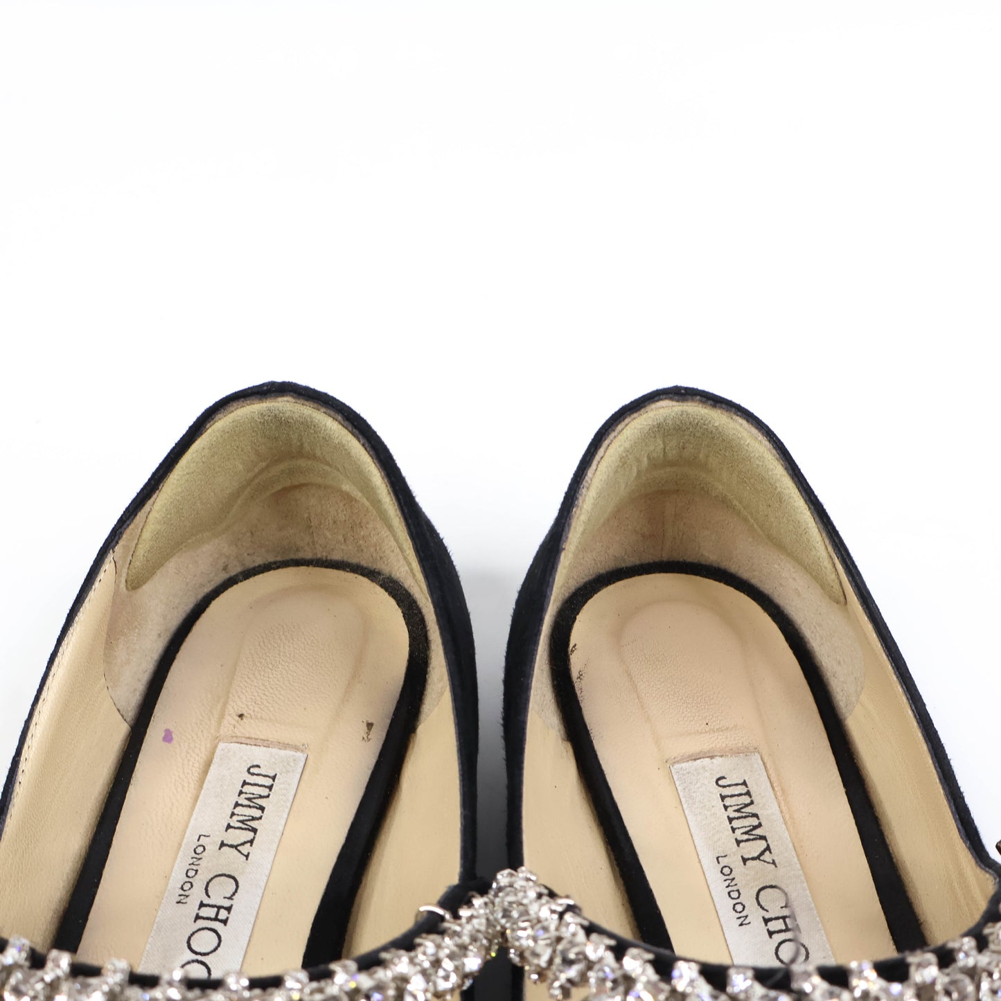 Jimmy Choo Flats Suede Black Crystal 38