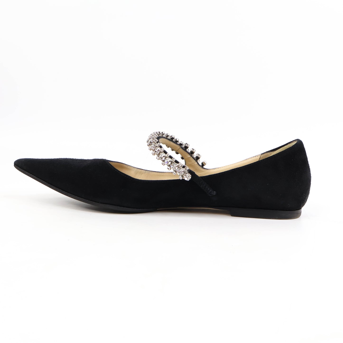 Jimmy Choo Flats Suede Black Crystal 38