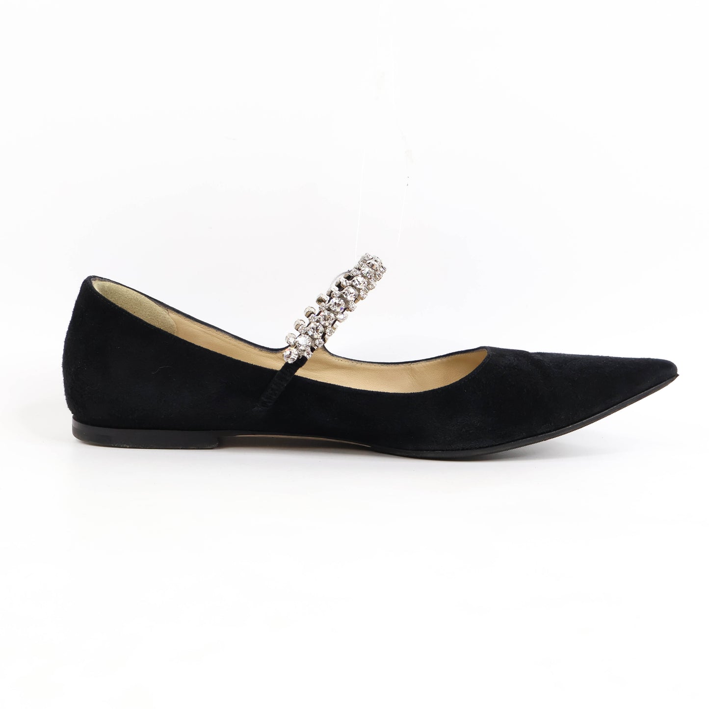 Jimmy Choo Flats Suede Black Crystal 38