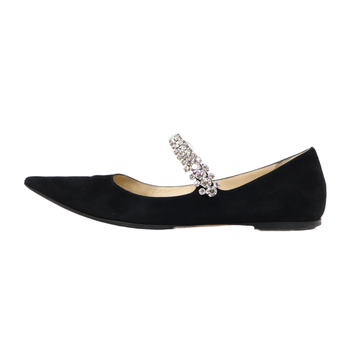 Jimmy Choo Flats Suede Black Crystal 38