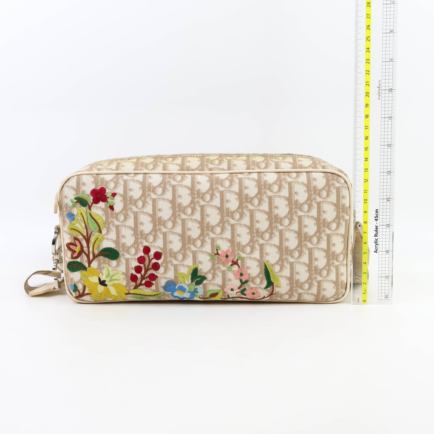 Christian Dior Vintage Crossbody Bag Oblique Beige Flowers