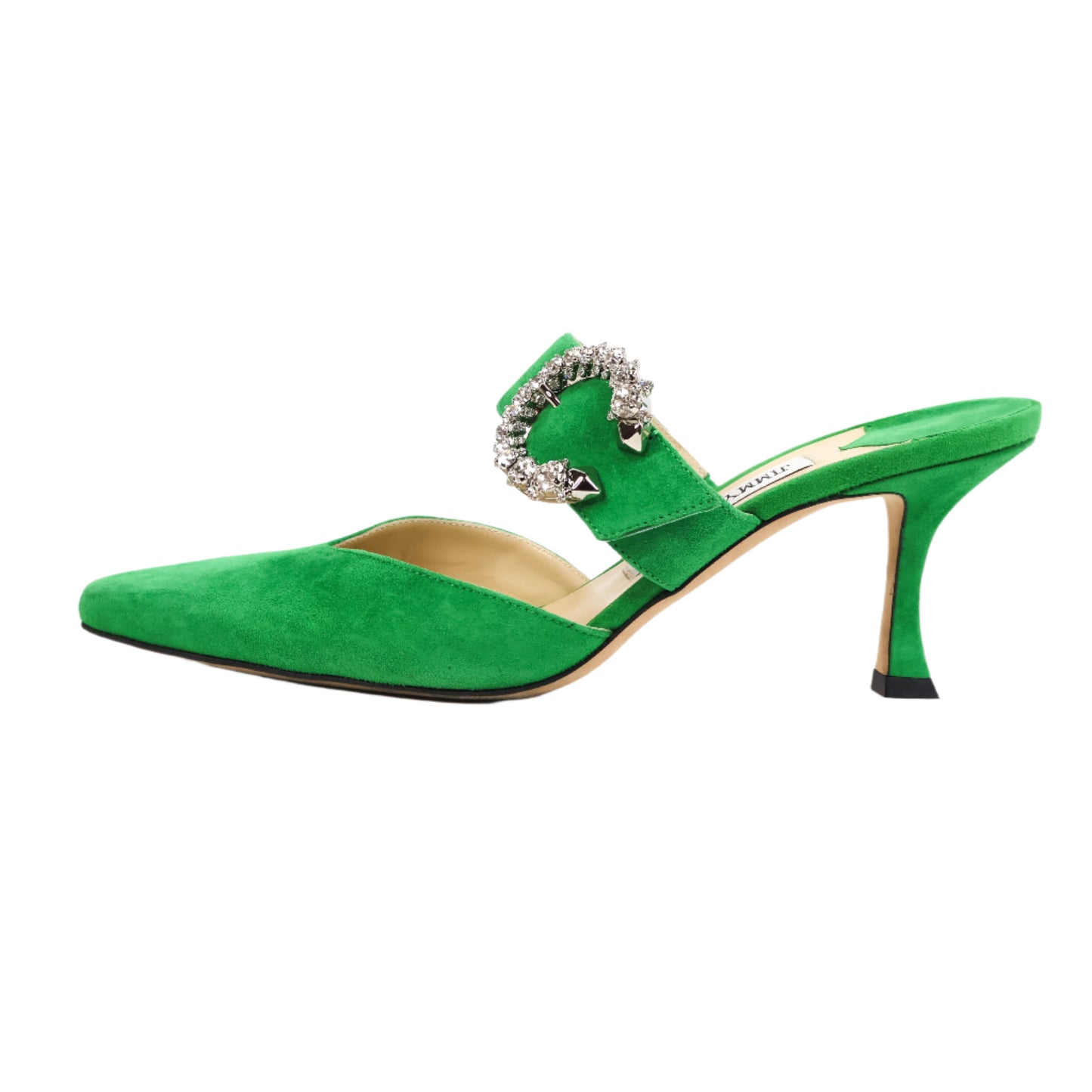 Jimmy Choo Sandals Heels Sude Green Crystal 38