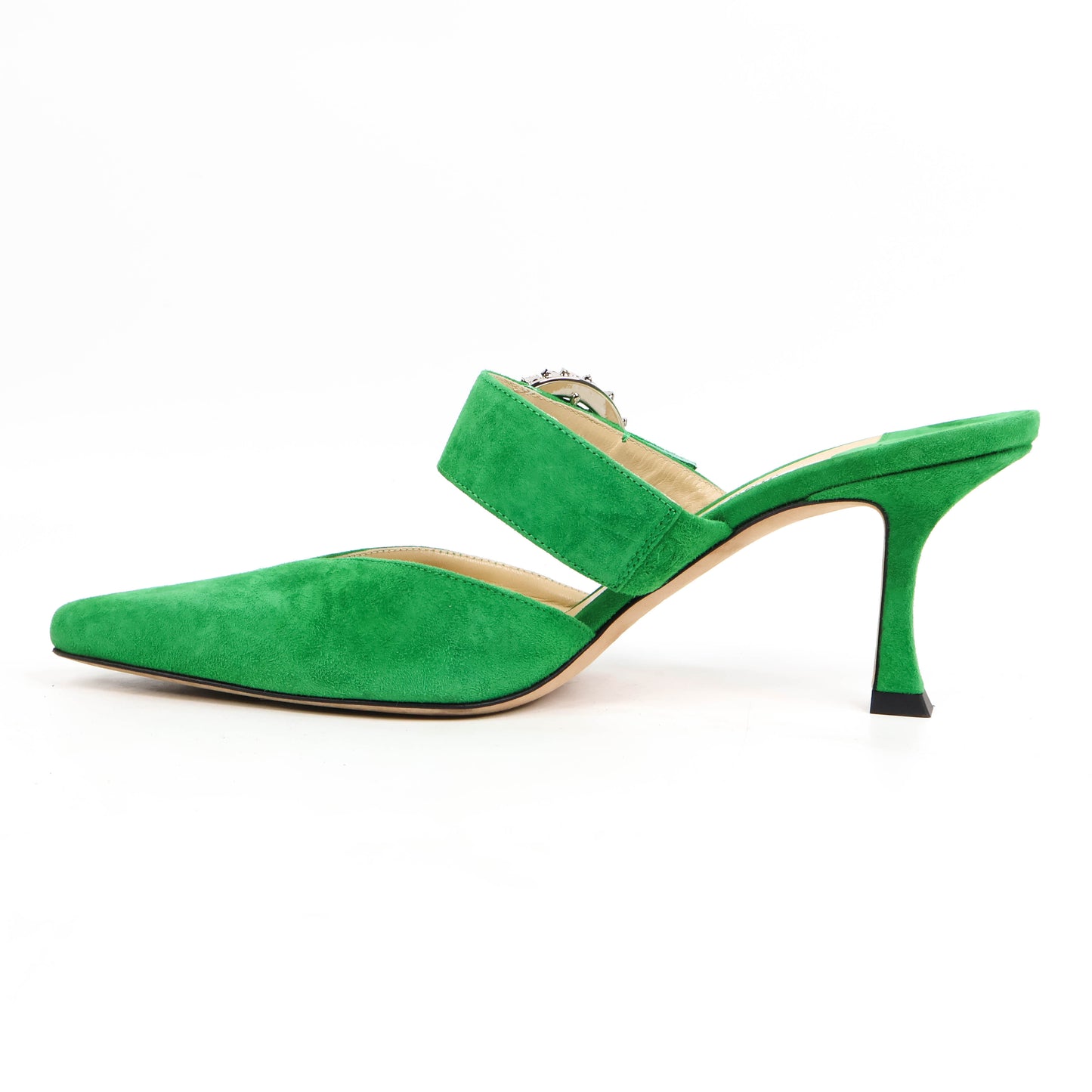 Jimmy Choo Sandals Heels Sude Green Crystal 38