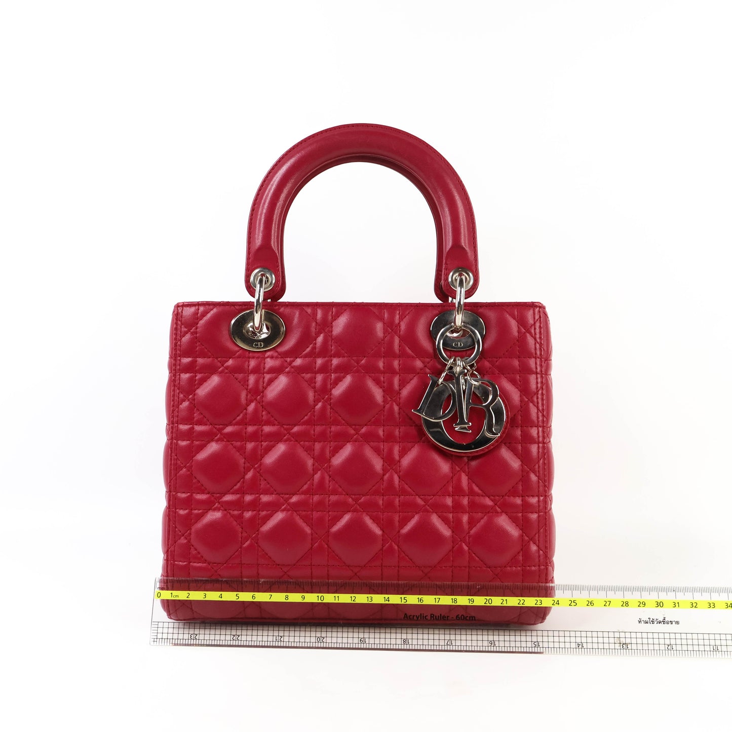 Christian Dior Lady Medium Rouge Carmi Lambskin