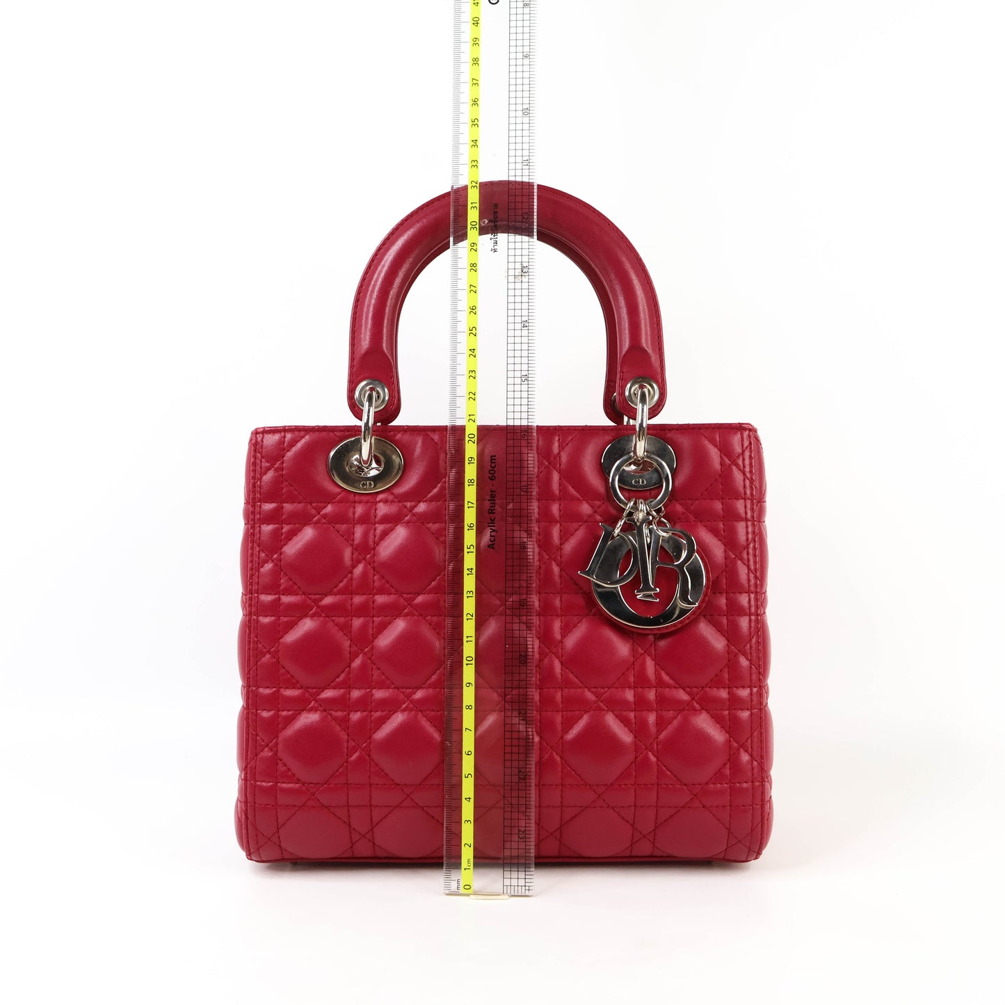 Christian Dior Lady Medium Rouge Carmi Lambskin