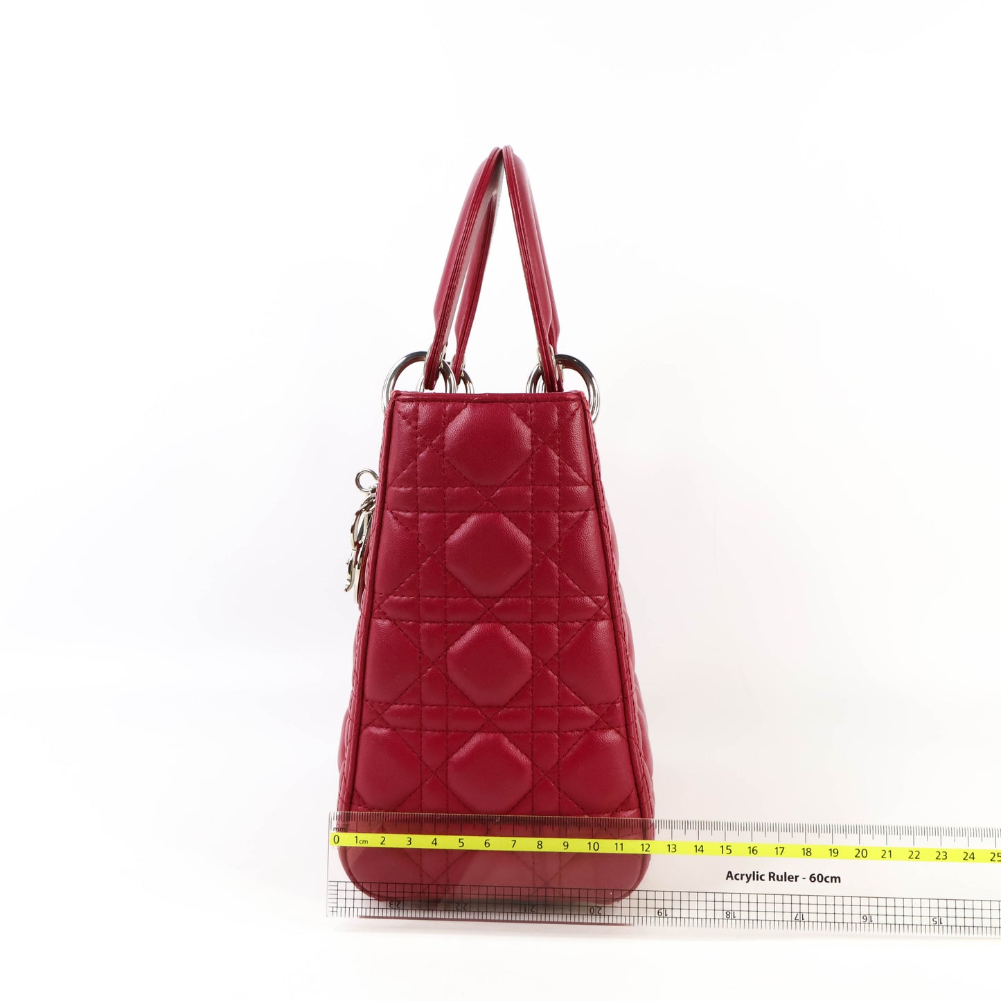 Christian Dior Lady Medium Rouge Carmi Lambskin