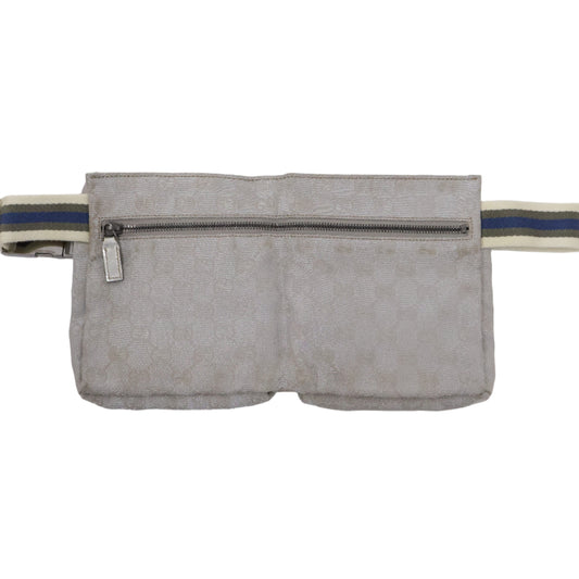 Gucci Belt Bag Two Pocket Canvas Silver