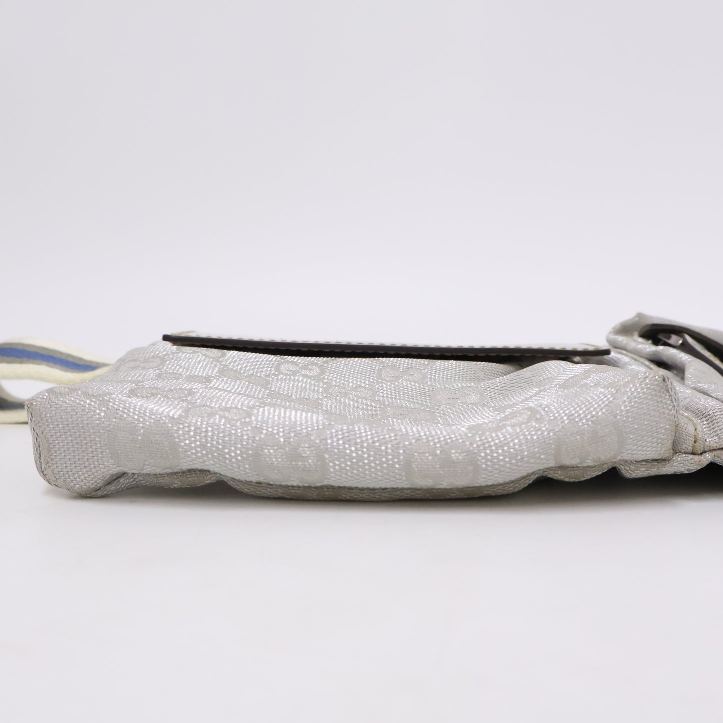 Gucci Belt Bag Two Pocket Canvas Silver