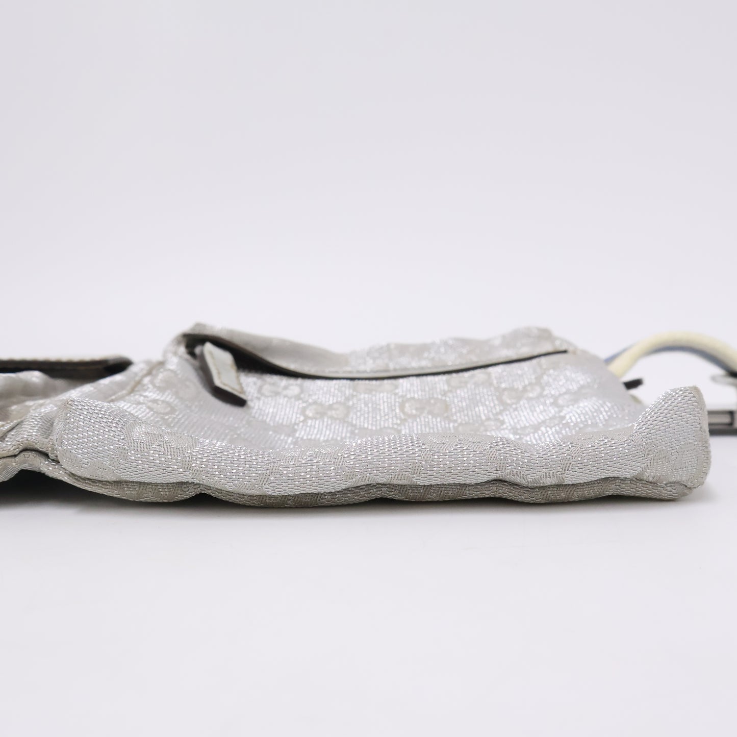 Gucci Belt Bag Two Pocket Canvas Silver