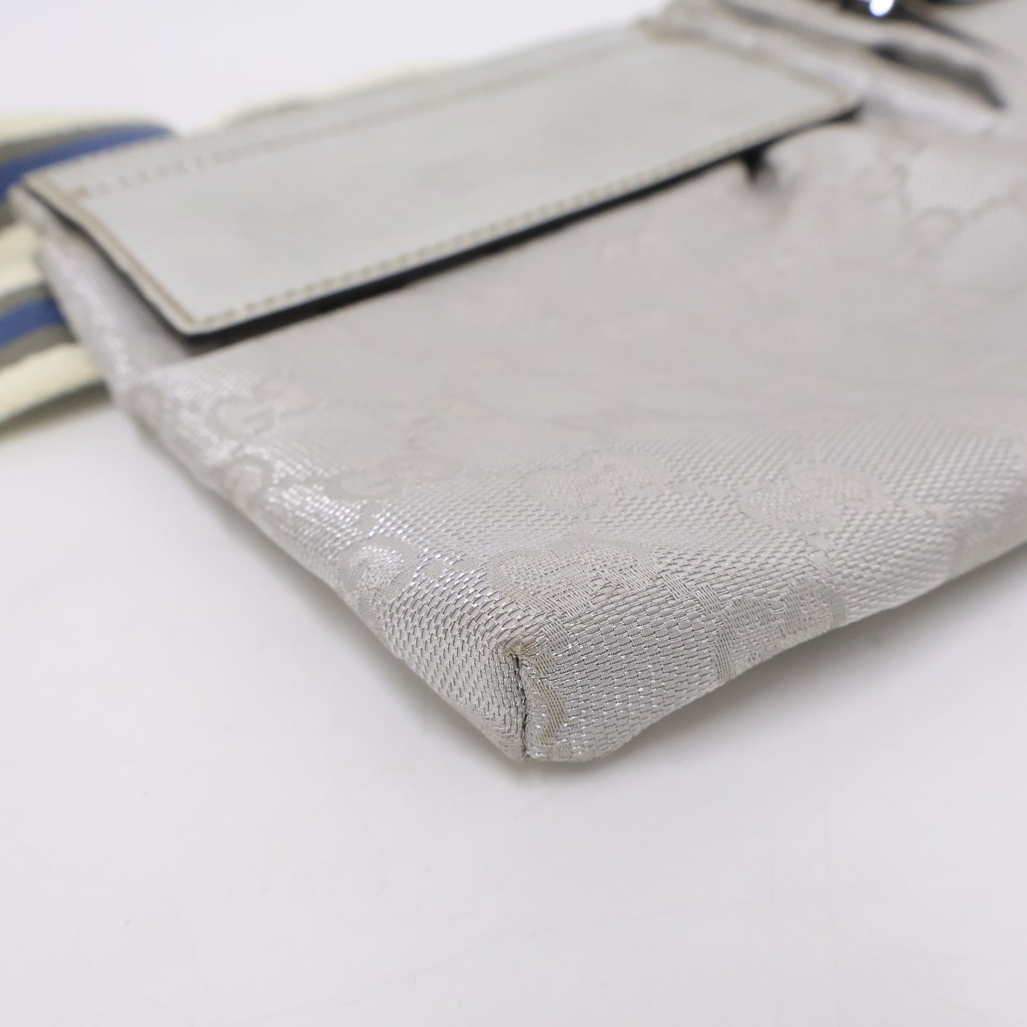 Gucci Belt Bag Two Pocket Canvas Silver