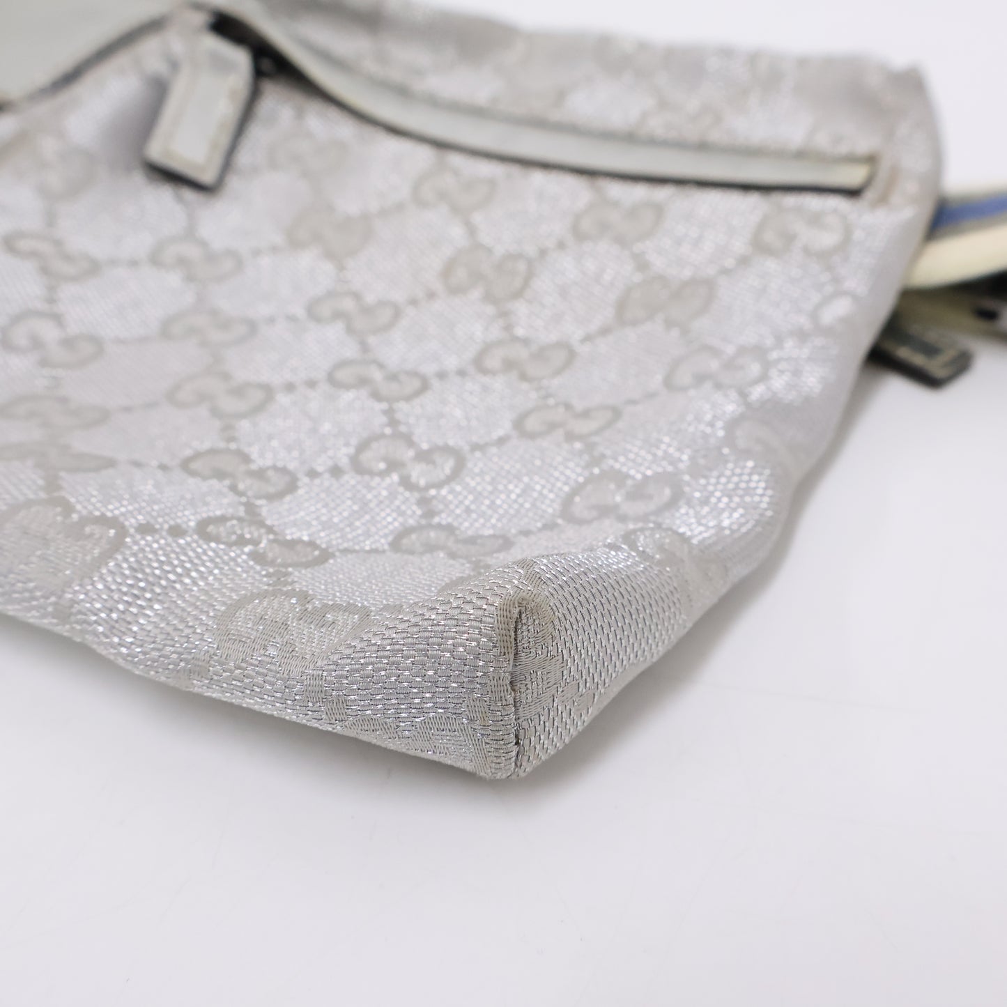 Gucci Belt Bag Two Pocket Canvas Silver