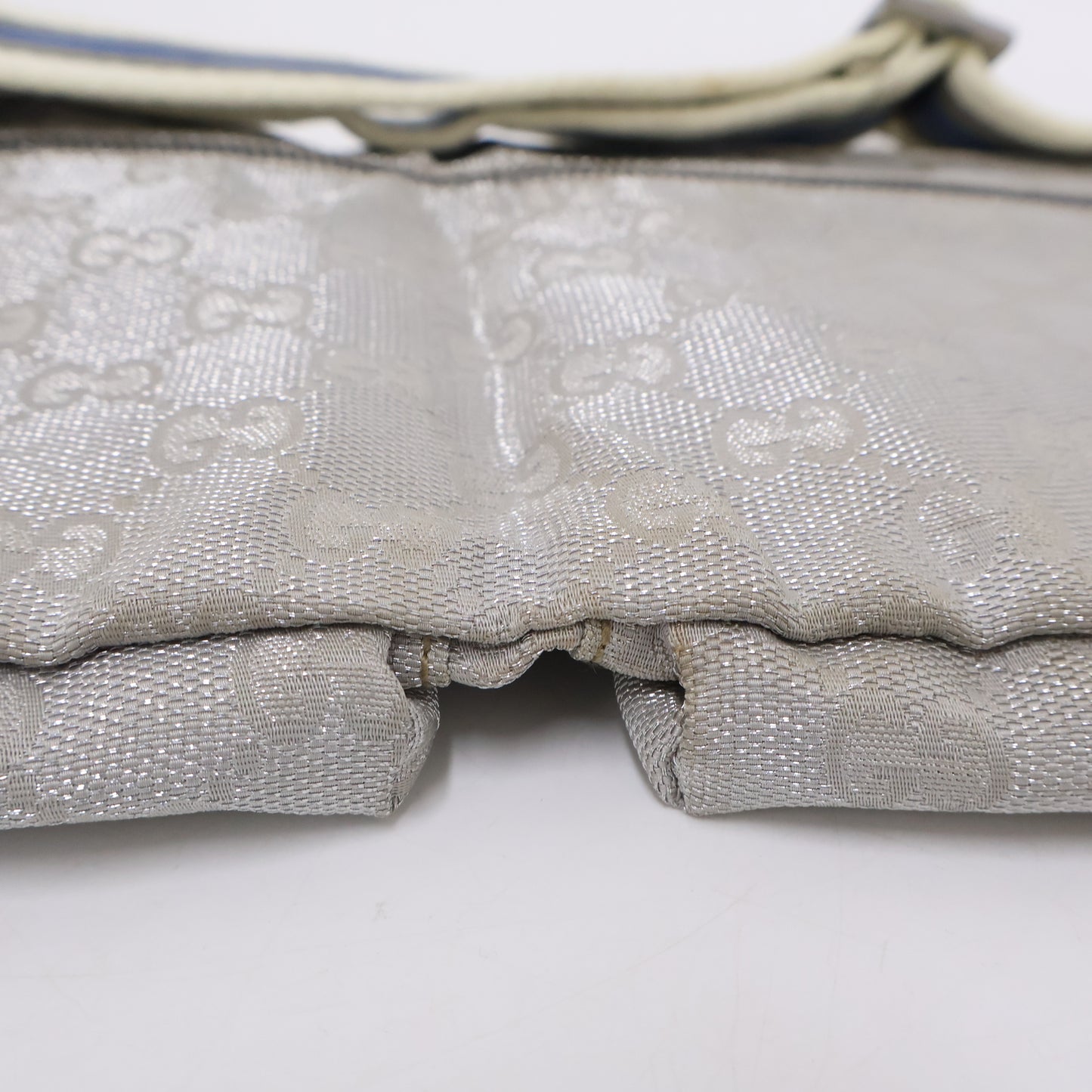 Gucci Belt Bag Two Pocket Canvas Silver