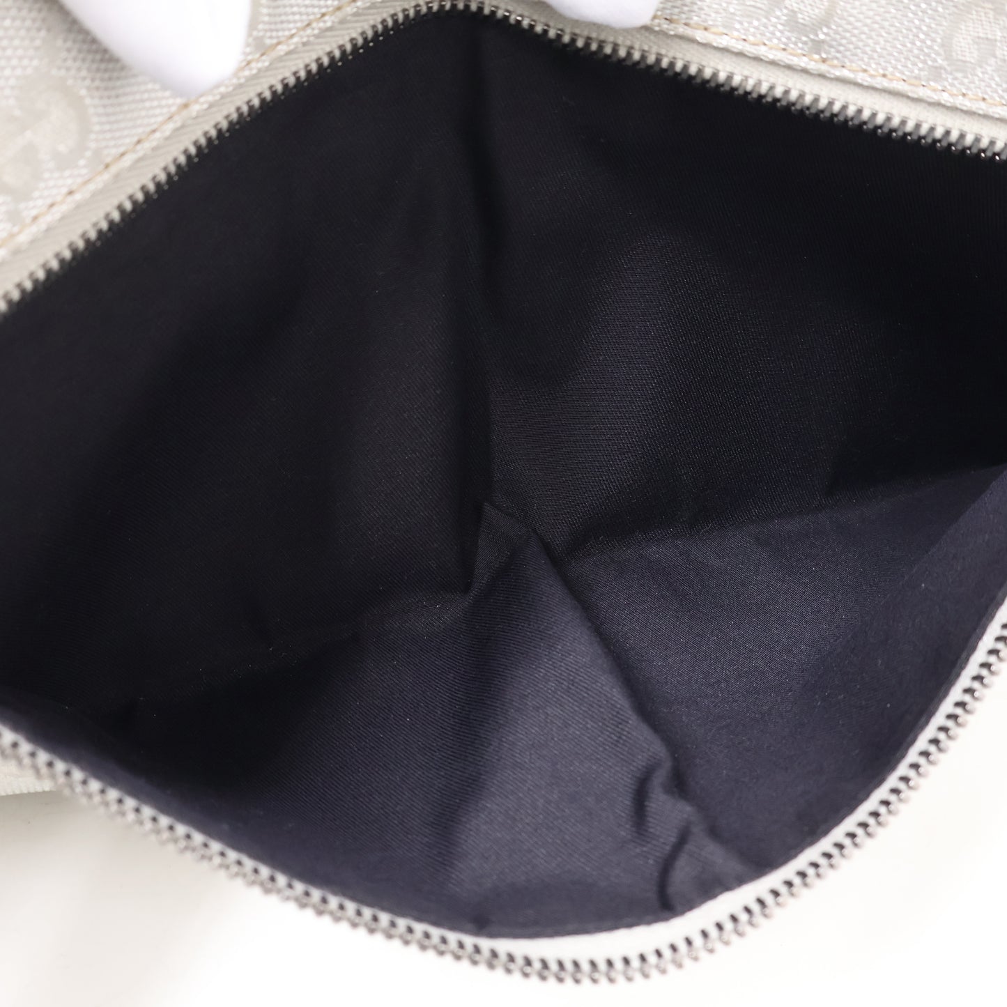 Gucci Belt Bag Two Pocket Canvas Silver